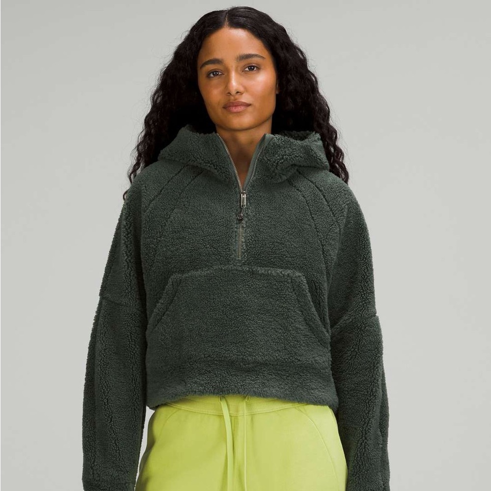 Lululemon half zip fleece scuba in smoked spruce M/L